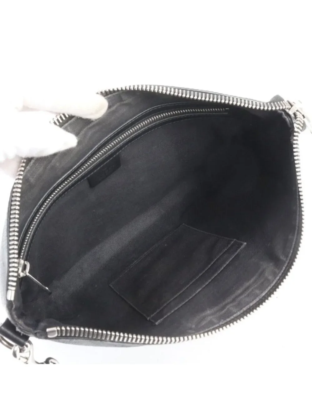 Gucci GG Supreme Sherry Line Leather Clutch Pouch Business
